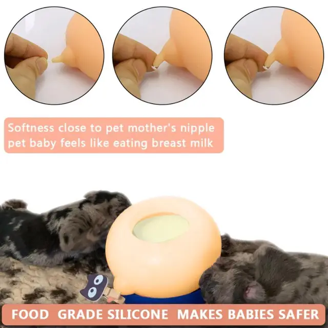 Ml pet milk feeder bionic breast feeder nipples safe and healthy food grade silicone milk feeding
