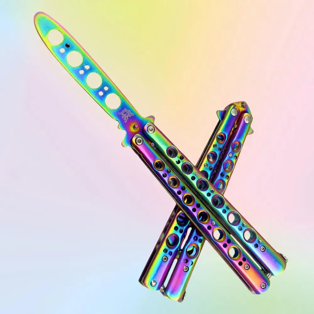 Butterfly Knife Foldable Trainer Portable Stainless Steel Pocket Practice Knife Training Tool For Outdoor Games Folding