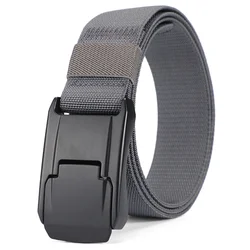 Unisex Stretch Belt with Quick Release Buckle - Durable Nylon Casual Belt - 125cm (GRAY)