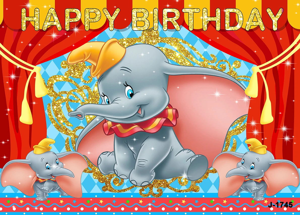 Dumbo Hintergrund Für Geburtstagsparty – 150 X 90 Cm, Polyester, Für Foto-Hintergrund & Deko