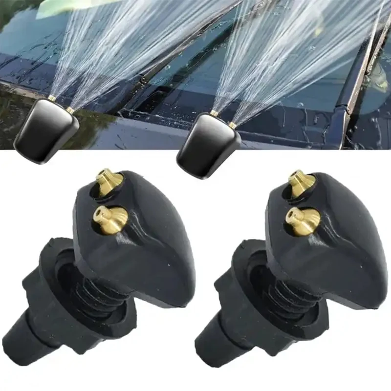 

2 Pcs/Set Car Universal Front Windshield Wiper Nozzle Jet Sprayer Kits Sprinkler Water Fan Spout Cover Washer Outlet Adjustment