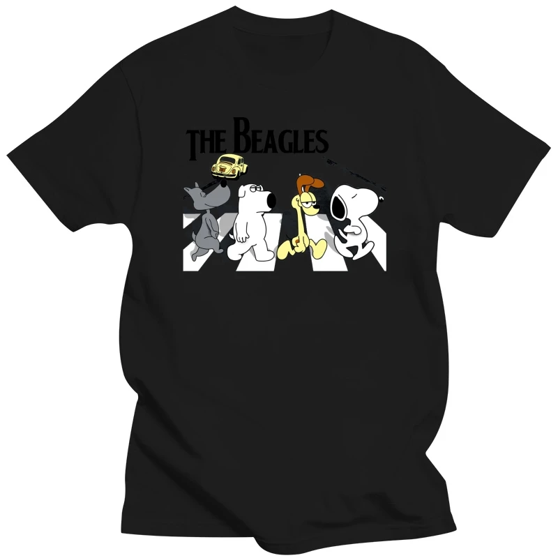 

THE BEAGLES MENS T SHIRT ODIE DOUG GOT POKE ABBEY PUG WALKING TEE