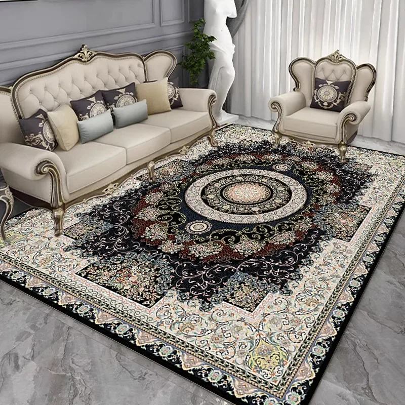 French Retro Persian Style Light Luxury Carpet Living Room Sofa Bedroom Study Kitchen Entrance Door Mat Non-slip Decor Rug