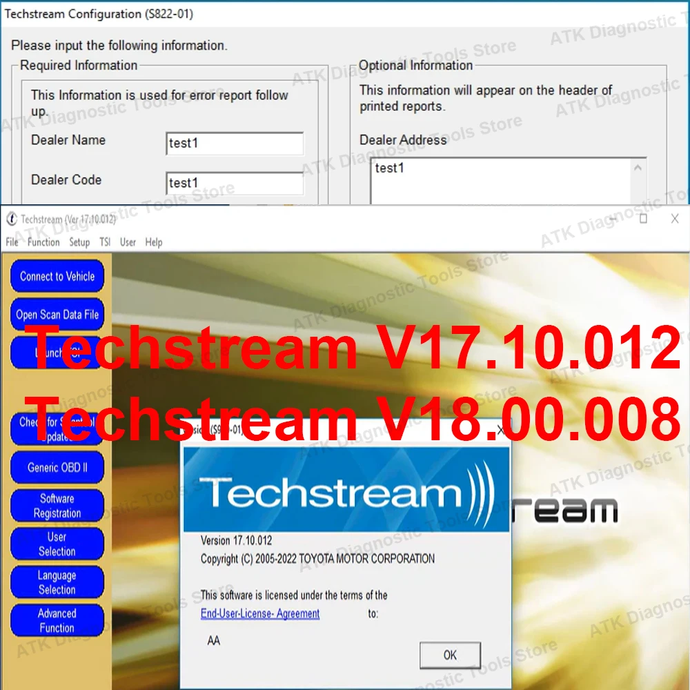 

Techstream V17.10.012 For OTC Scanner Car Repair Tools Diagnostic Equipment For diagnostics program Auto Repair Software