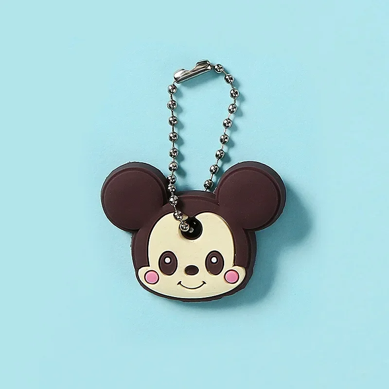 Key Caps Covers Cartoon Cat Minnie Mickey Silicone Stitch Car Disney Ring Holder Women