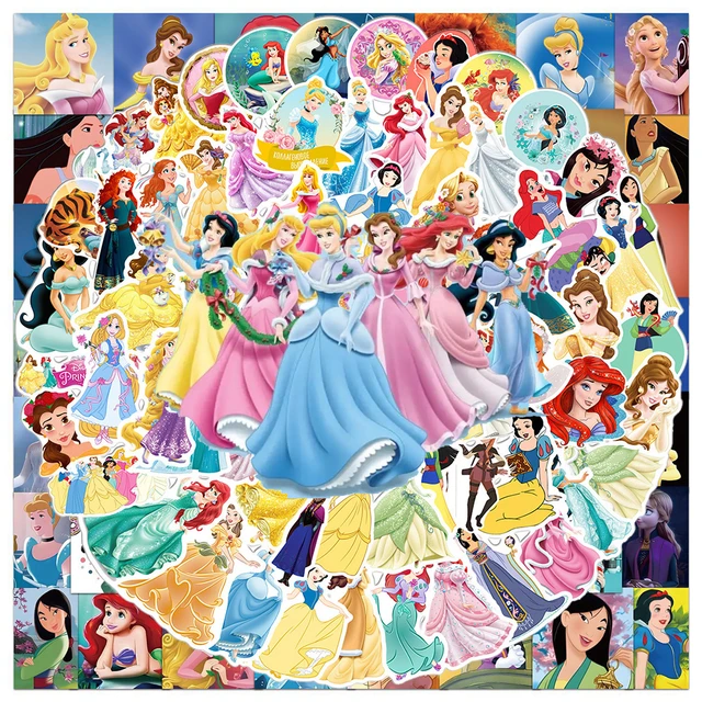 50/100 pz Disney principesse adesivi misti Kawaii decalcomanie Graffiti  bagagli fai da te Tablet bottiglia d'acqua PVC Cartoon Sticker regali per  bambini - AliExpress