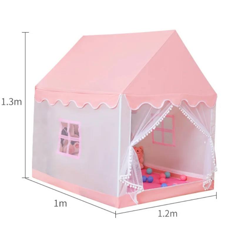 1.35 Meter Large Children Toy Tent  Wigwam Folding Kids Tents Tipi Baby Play House Girls Pink Princess Castle Child Room Decor 4