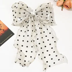 Elegant Pink and Purple Chiffon Bow Hair Clip - Perfect Gift Hair Accessory (Polka dot)
