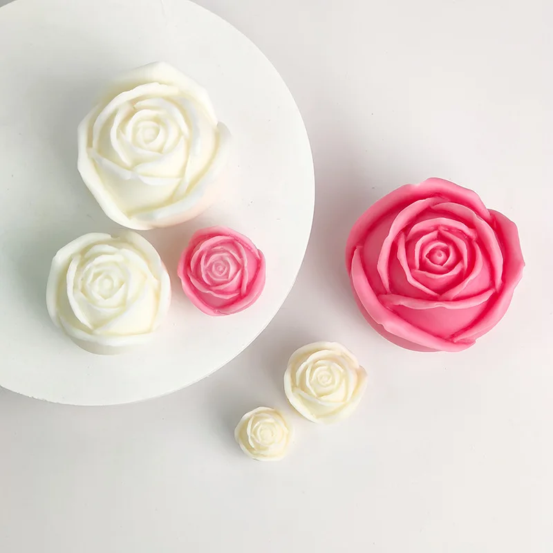 4 Size Rose Silicone Moulds for Valentine\'s Day Ready to Put Rose Gift Chocolate Cake Moulds Candle Moulds Gypsum Resin Moulds