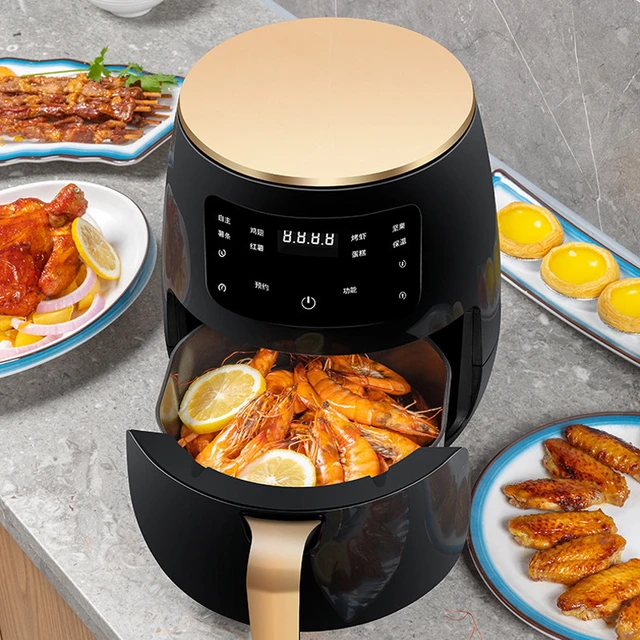 220v 1400w 6l Air Fryer European British Air Fryer Household Multi-function  Smart Electric Fryer Digital Display Touch - Electric Deep Fryers -  AliExpress