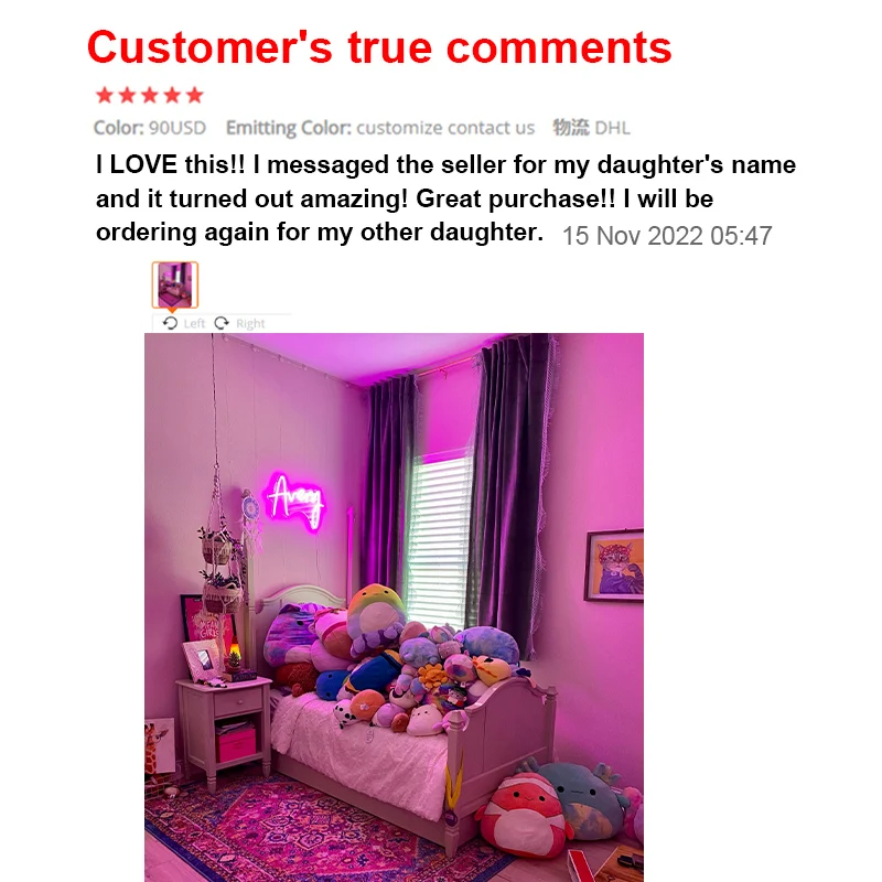 맞춤형 LED 네온 사인 라이트, 글자 이름 사인, 맞춤형 네온 조명, 비즈니스용 사인, 맞춤형 웨딩 네온 드롭 배송