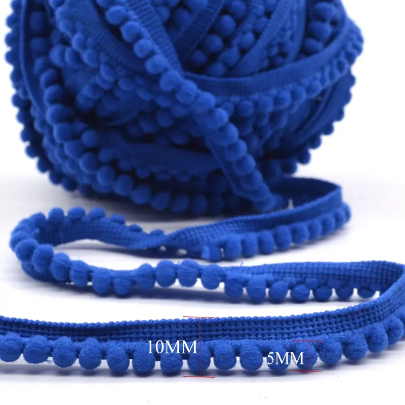 Mini Pom Pom Fringe Ribbon Lace Trim for DIY Home Decor and Crafts - 35 Vibrant Colors