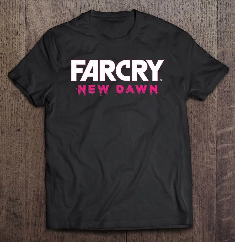 Far Cry New Dawn Text Logo T-Shirt Da Uomo T-Shirt Oversize T-Shirt Essenziale Per Uomo Stampa Personalizzata Abbigliamento Uomo T-Shirt Da Uomo