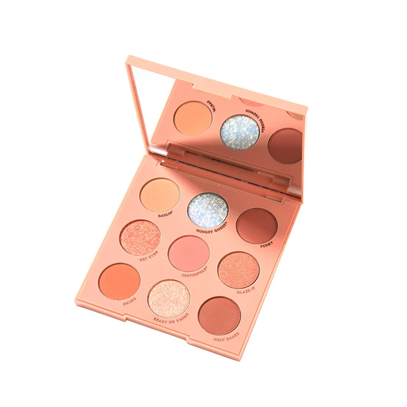 

Red Orange 9 Color Eyeshadow Palette Brighten Face Colorful Eyes Pigment Eye Shadow Palette With Mirror Eyes Makeup