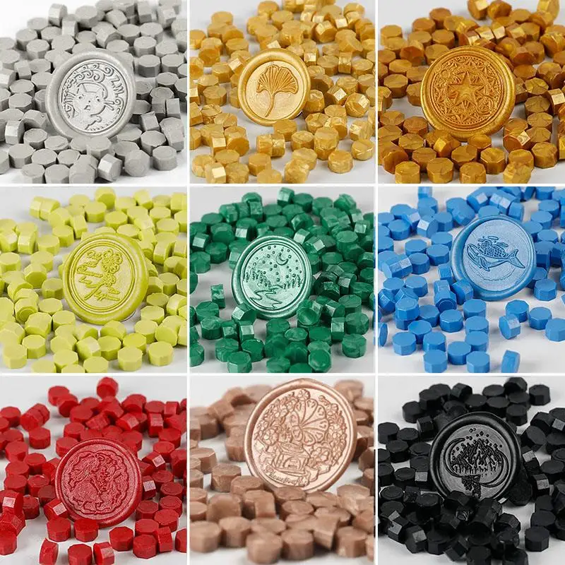 

50Pcs/Bag Retro Wax Seal Colored Wax Beads DIY Scrapbooking Octagon Sealing Stamp For Envelope Letter Wedding Party Invitation