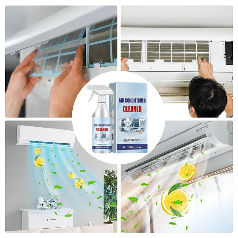 Air Conditioner Cleaner Spray Deeply Cleans Internal Dust Bacteria Removes Odors Washing Foaming Cleaner No Disassembly Washing