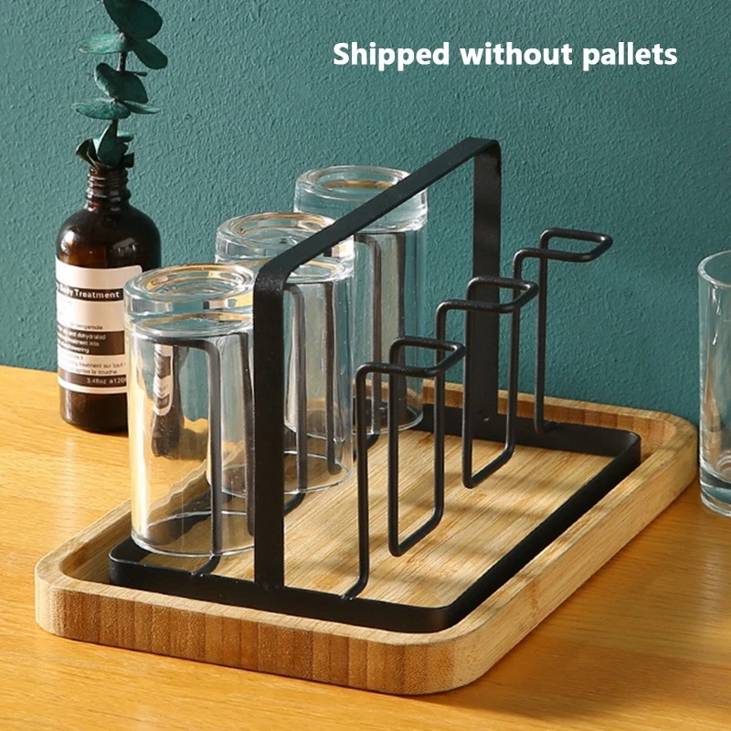 6 Glass Cups Stand Holder Drying Shelf Kitchen Water Cup Rack Home Hanging Drainer Storage Rack Accessories