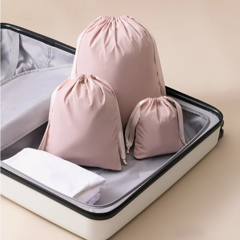 

3 Set Travel Packing Cubes Luggage Organizers Lightweight Suitcase Drawstring Bags Waterproof Portable Clothes Organizer