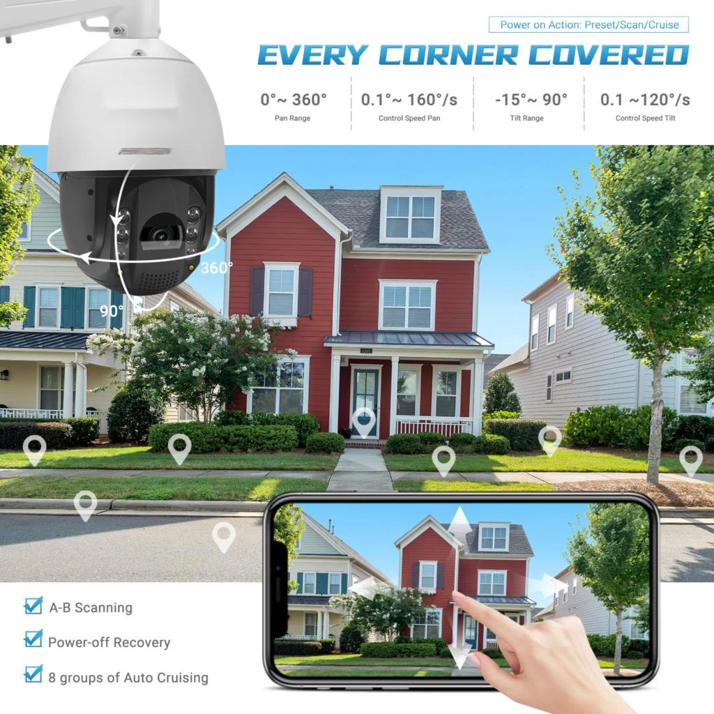 Hikvision PTZ 카메라 DS-2DE7A825IW-AEB(T5), 4K AcuSense 25X 광학 줌, 5.9-147.5mm, 200M IR 스피커 알람, 스피드 돔, 7 인치, 8MP