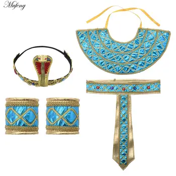 Egypt Priest Cosplay Costume Collar Wrist Belt Set Men Women Halloween Christmas Party Masquerade Accessories Performance Props