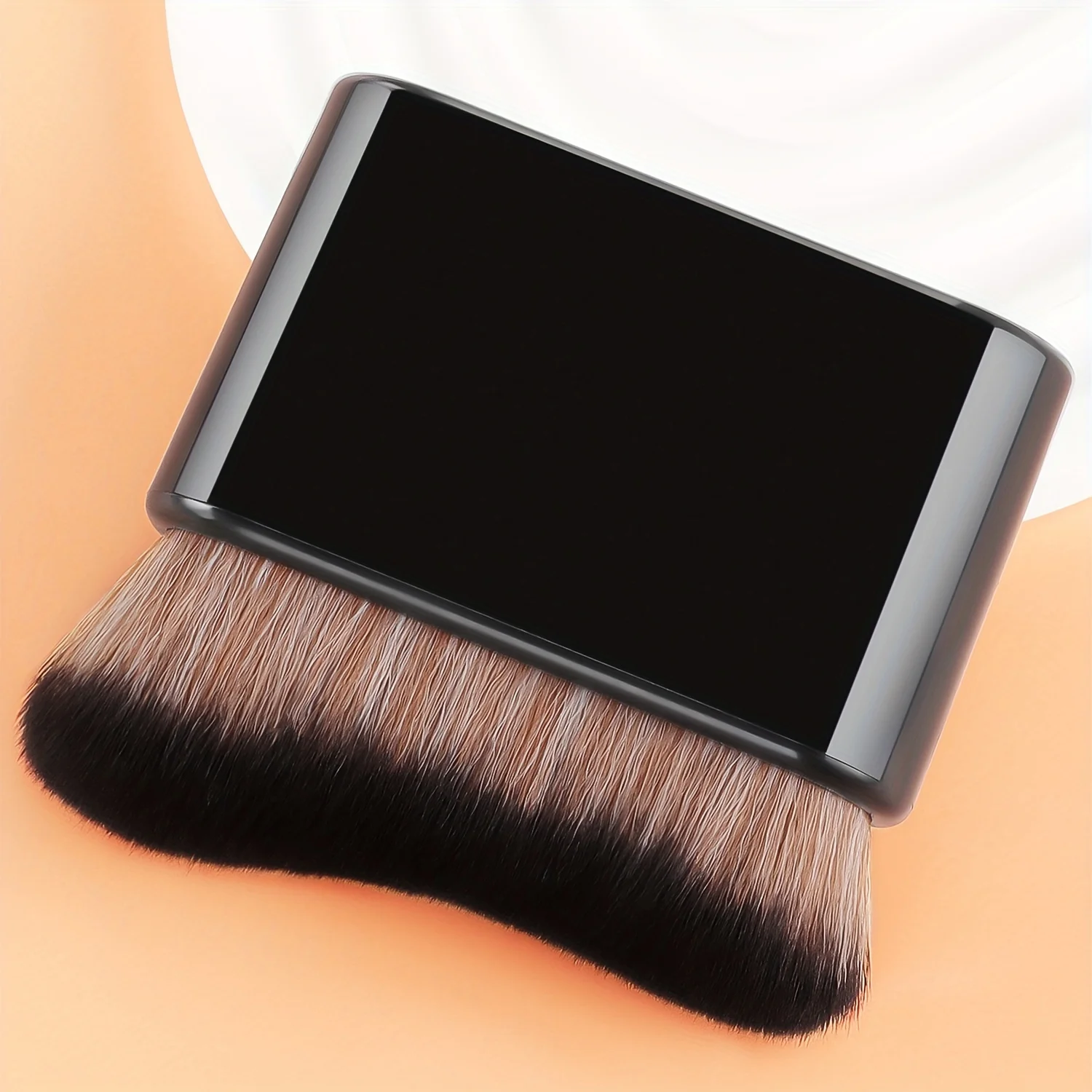 1pc Wave Contour Makeup Brush, ABS Plastic Handle, Nylon Bristles, Unscented, Universal Skin Type, Foundation Application Palm B 1