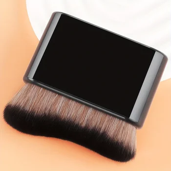 1pc Wave Contour Makeup Brush, ABS Plastic Handle, Nylon Bristles, Unscented, Universal Skin Type, Foundation Application Palm B 1