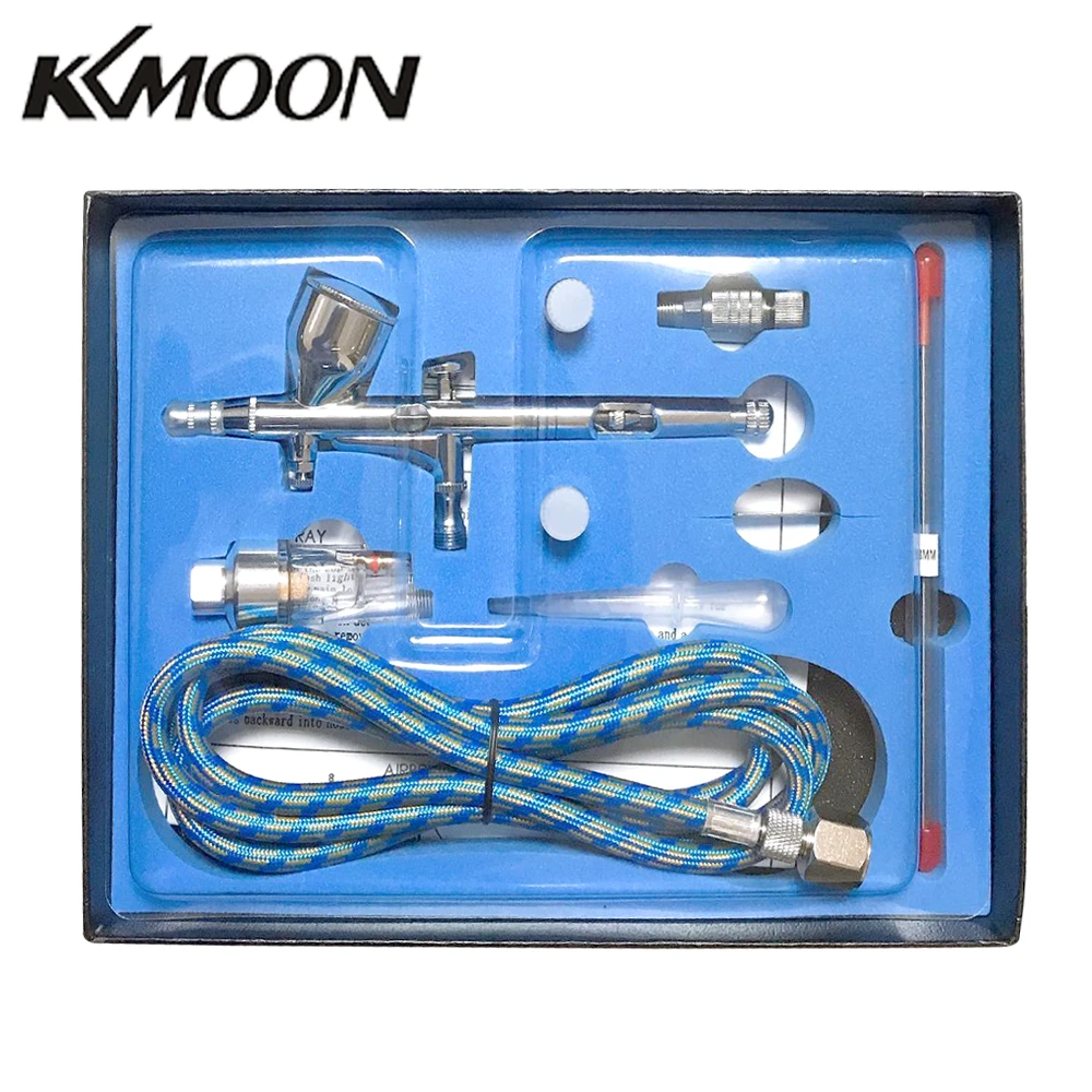 automotive paint sprayer KKmoon Dual Action Gravity Feed Airbrush Kit with 1.8m Hose 0.2/0.3/0.5mm Needle 9cc Cup Air Brush for Art Painting Spray Gun types of electric saws