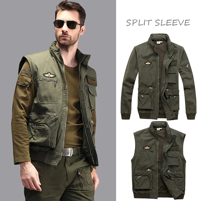 Chaqueta Militar Para Hombre, Ropa De Trabajo Verde, Primavera Y Otoño,  Abrigo Fino De Algodón Puro, Ropa De Calle - Chaquetas - AliExpress