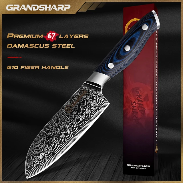 Grandsharp Chef Knife 8 inch AUS-10 Japanese Damascus Steel 67 Layers –  grandsharp-knives