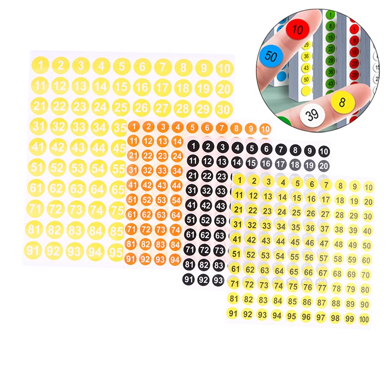 5 Sheets Number Stickers 1-100 Label Number Sticker For Diy Craft Nail Polish Glue Bottle Scrapbooking Diary Stationery