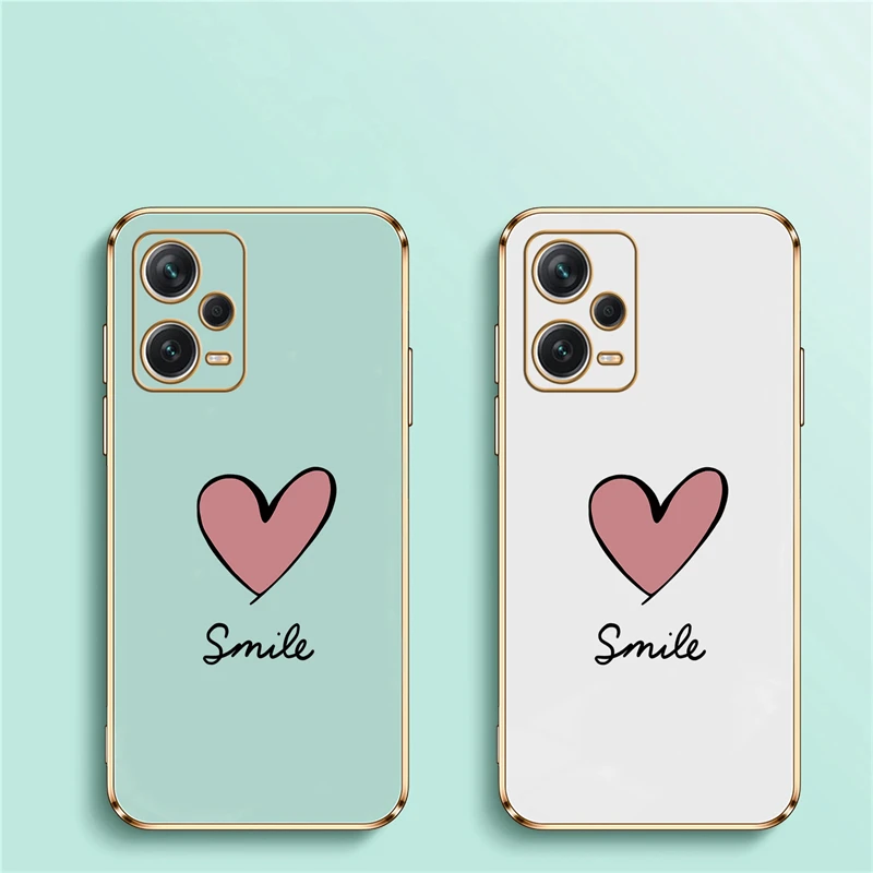 Luxury Plating Silicone Love Heart Shockproof Phone Case