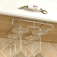 Kitchen Decorative Cabinet Goblet Bar Storage Shelf Hanging Rack Stemware Holder Wine Glass Rack Cup Hanger 2
