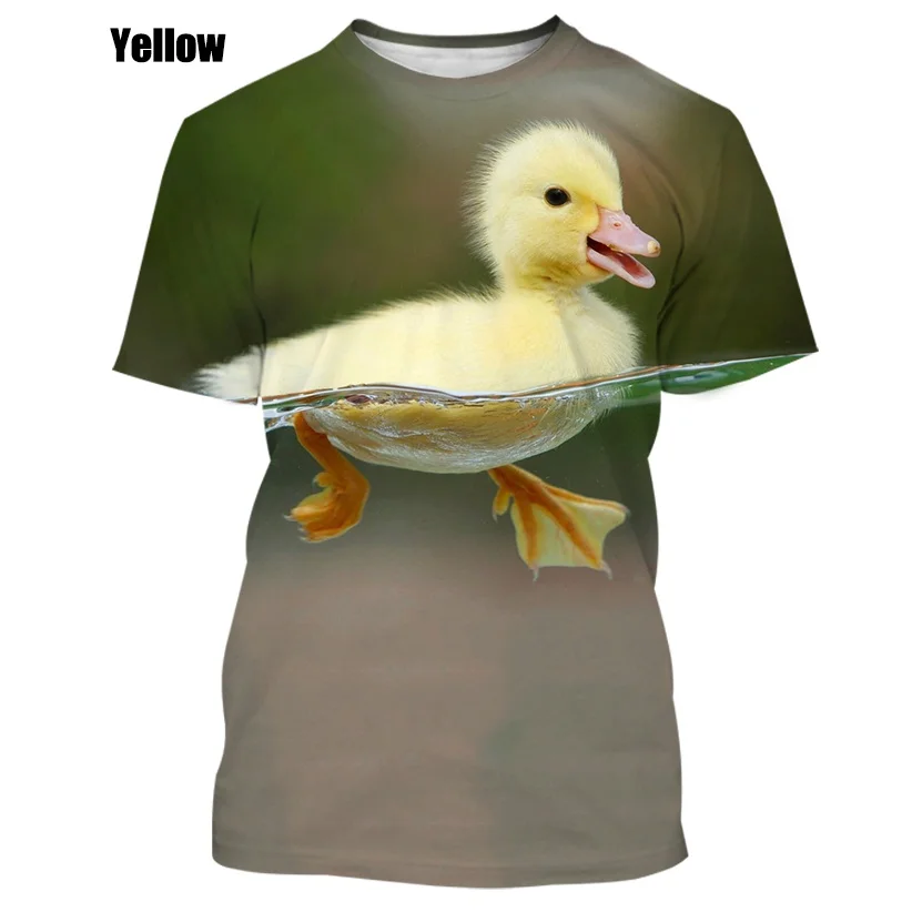 2022 New Cute Pet Duck T Shirt Men's and Women's Casual Animal Print Short- sleeved T Shirt Harajuku Streetwear Top - AliExpress