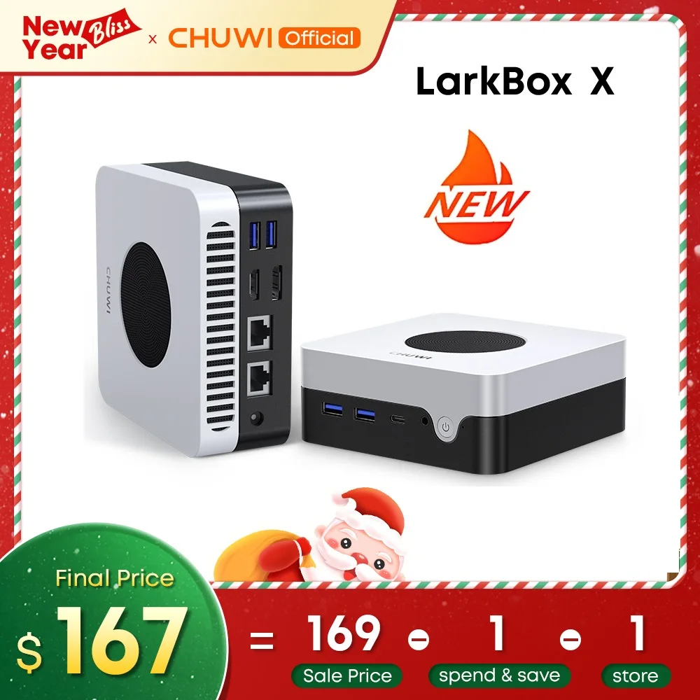 Chuwi Larkbox X Mini Pc 12Gb Ram 512Gb Ssd Intel N100 Game Pc Uhd Graphics Per Processori Intel Di 12Th Gen Wifi 6 Computer Desktop