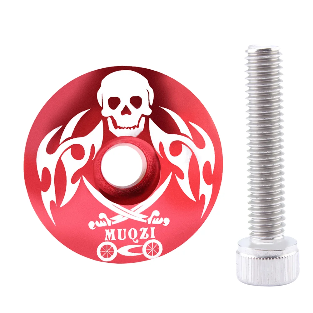 

Headset Cap Aluminum Alloy Bike Headset Cap Pattern Headset Stem Cap for Mountain Highway 286mm Red