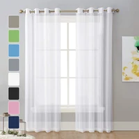 1PC Terylene solid color perforated window curtain, dust-proof, suitable for window beautification and decoration 1