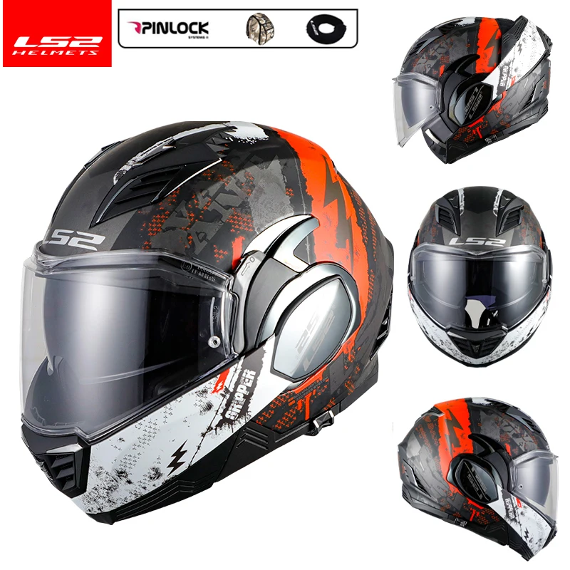 Best Selling LS2 FF900 Valiant II Motorcycle Helmet Flip Up 180 Degrees  Back Somersault Touring Modular Casco Moto Casque - AliExpress