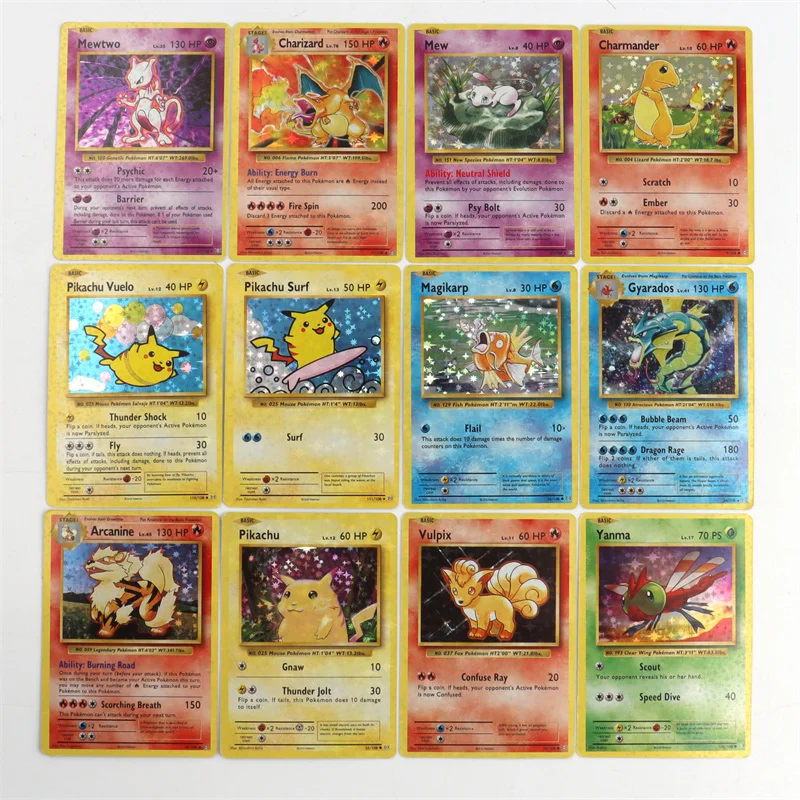60Pcs English Pokemon Card 1996 Year First generation