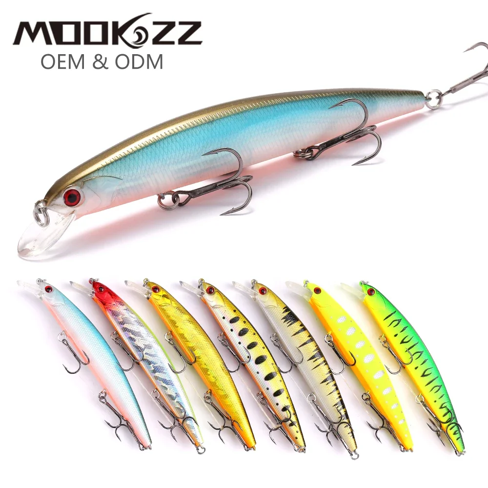 

MOOKZZ Hot Sale 130mm 21g SEA Minnow Suspension Lure Wobble Hard Fishing Lure 3D Eyes Suspension Minnow Fishing Lure