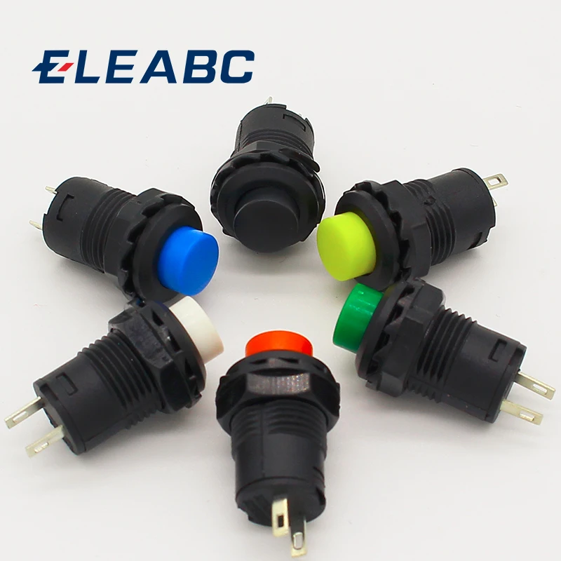 10pcs Red Green Yellow black white Blue 12MM Self Return Momentary Push Button Switch