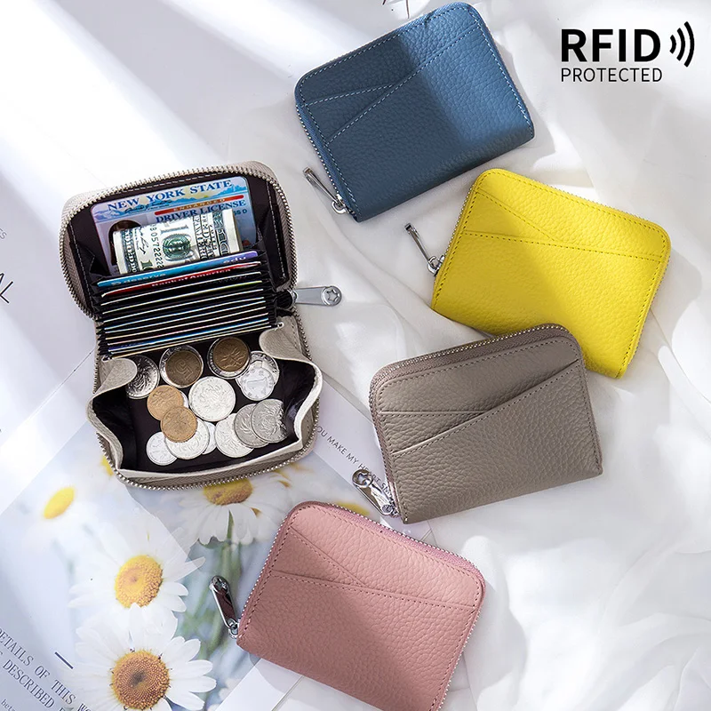 

Женский кошелек для кредитных карт из натуральной кожи с RFID-защитой