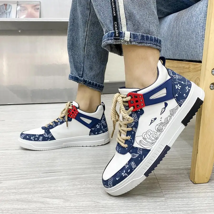 

Men's Skateboarding Shoes High Top Leisure Sneakers Breathable Street Shoes Sports Shoes Hip Hop Walking Shoes Chaussure Homme