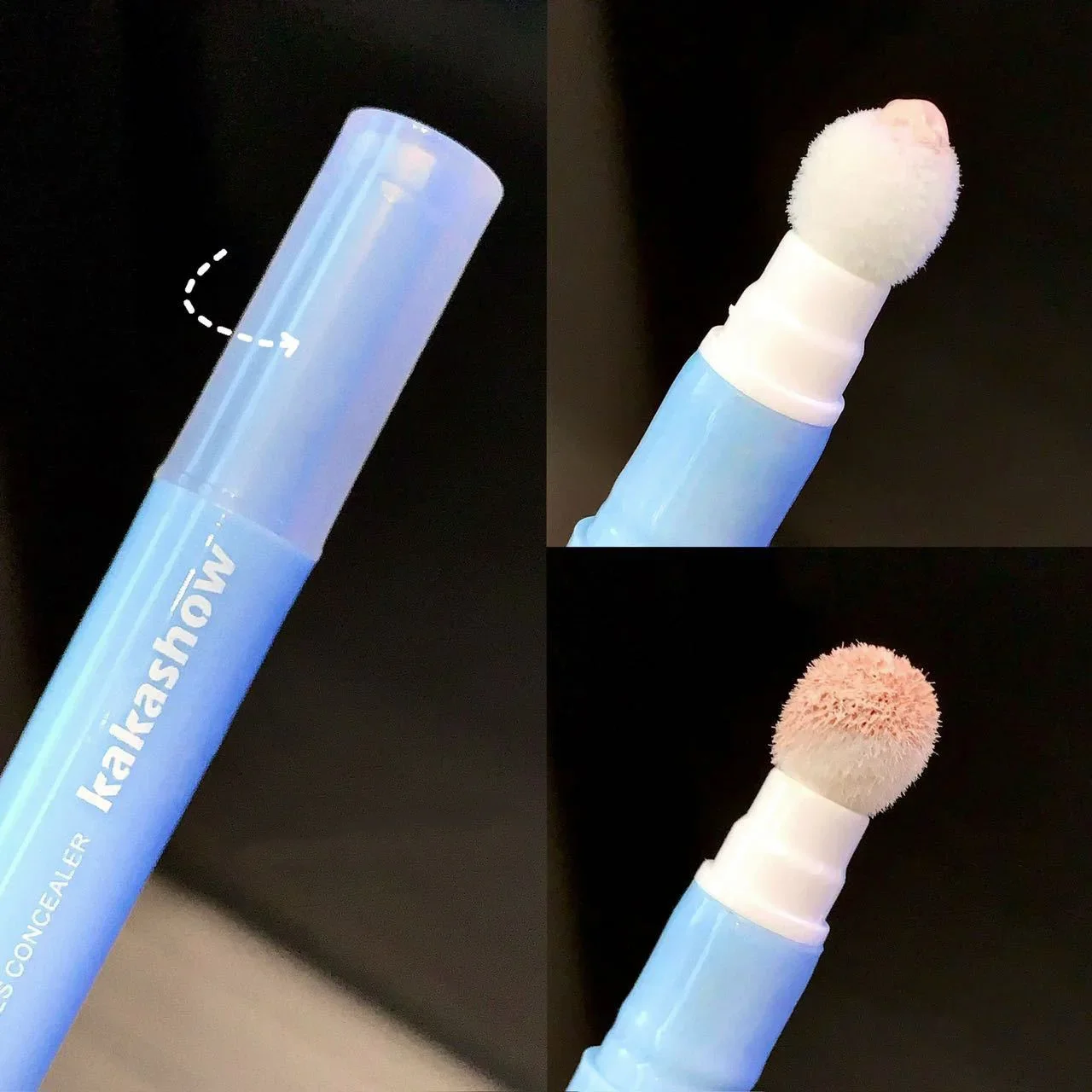Face Concealer Pen New Sponge Head Concealer for Dark Circles Freckles Acne Pigmentation and Blemishes Lasting Moisturizing Liquid Concealer Pen face concealer,face concealer pen,color concealer,concealer cream,foundation concealer