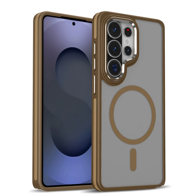 Enhanced Magnetic Phone Case with Soft TPU and Frosted Translucent Back Cover
