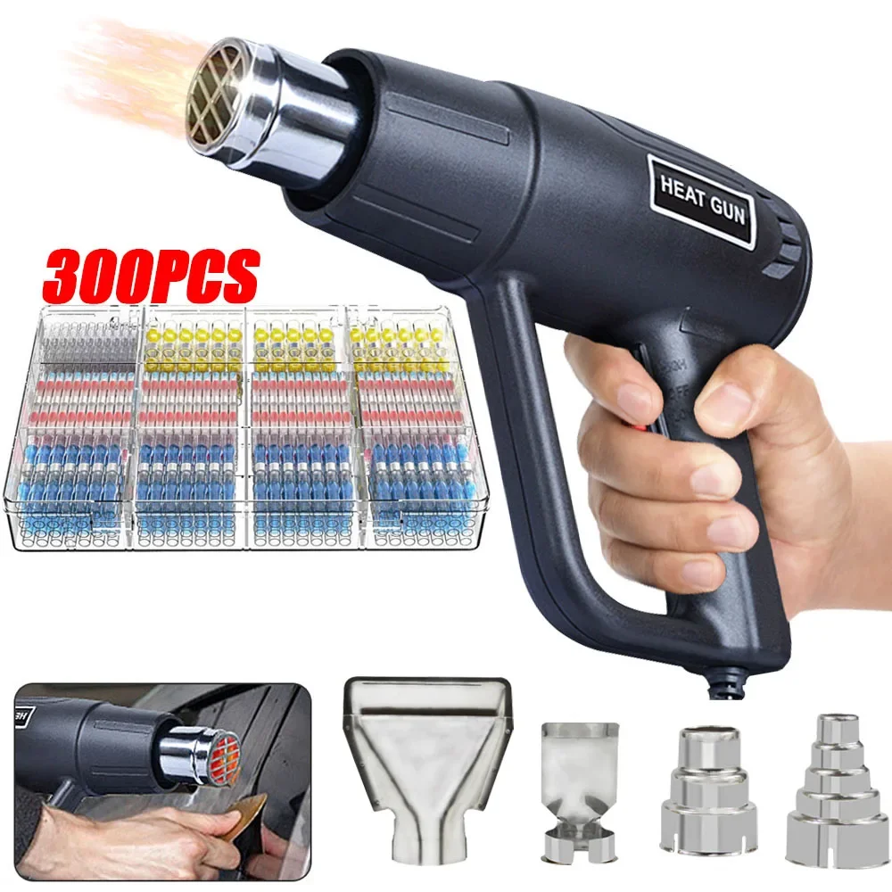 2000W Heat Gun Air Dryer Temperature Advanced Hot Air Gun Power Tool for soldering Thermoregulator With 300PCS Heat shrink