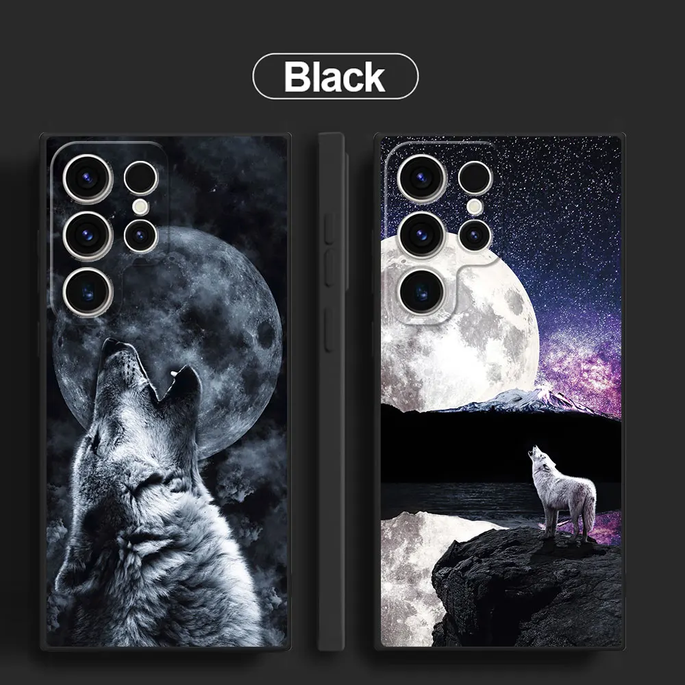 Custodia Moon Roaring Wolf Per Samsung Galaxy S10E S22 Plus S20 Fe S23 S24 Ultra 5G S10 S8 Edge S21 Cover Antiurto In Silicone