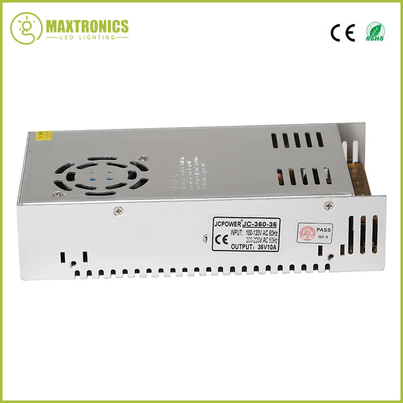 Description Picture 5 of itemWholesale Price 10pcs 36V 10A 360W Switching Power Supply Driver For AC 100-240V Input To DC 36V LED Strip Lighting Transformer