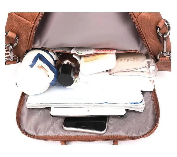 Heißer Verkauf Luxus frauen Rucksack Multifunktionale Schichten Doppel Schulter Taschen Luxus Gute Qualität Frühling Trend PU frauen Tasche – Detail 35