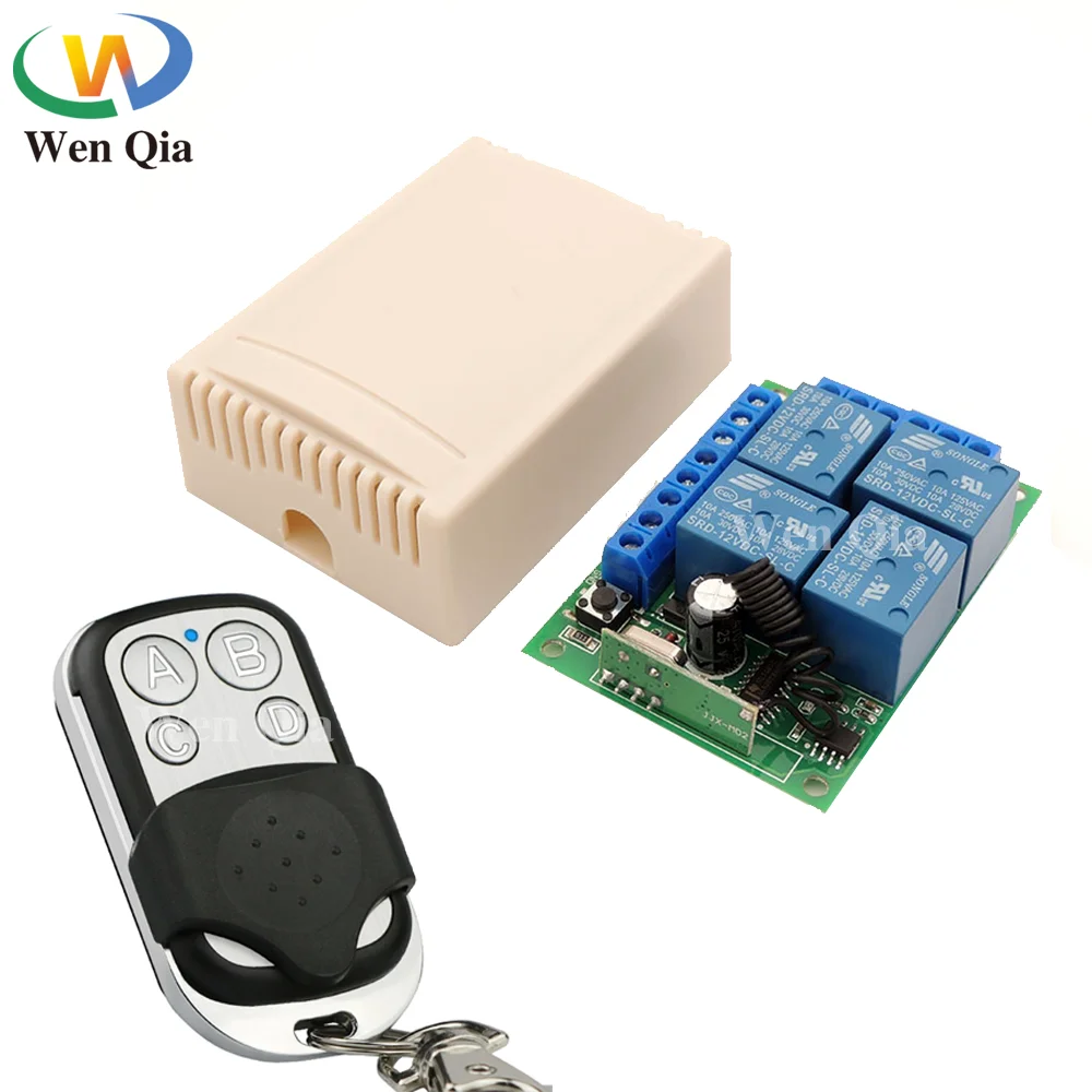 

Universal Wireless Remote Control Switch AC 220V 4CH relay Receiver Module 4 channel RF Remote 433 Mhz Transmitter For Garage