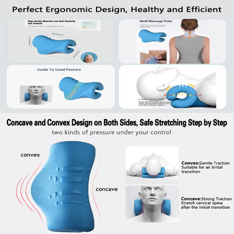 Cervical Spine Stretch Gravity Muscle Relaxation Traction Neck Stretcher Shoulder Massage Pillow Relieve Pain Spine Correction